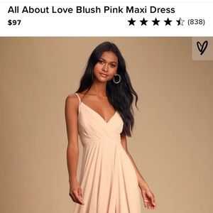 Lulu’s All About Love Maxi Dress (blush pink, s)